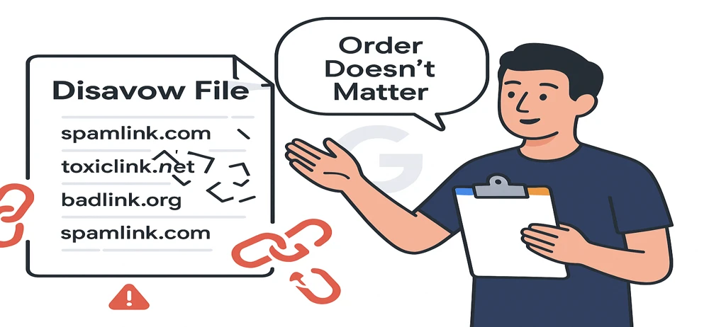 Disavow Link File: Order Doesn’t Matter, Confirms Google