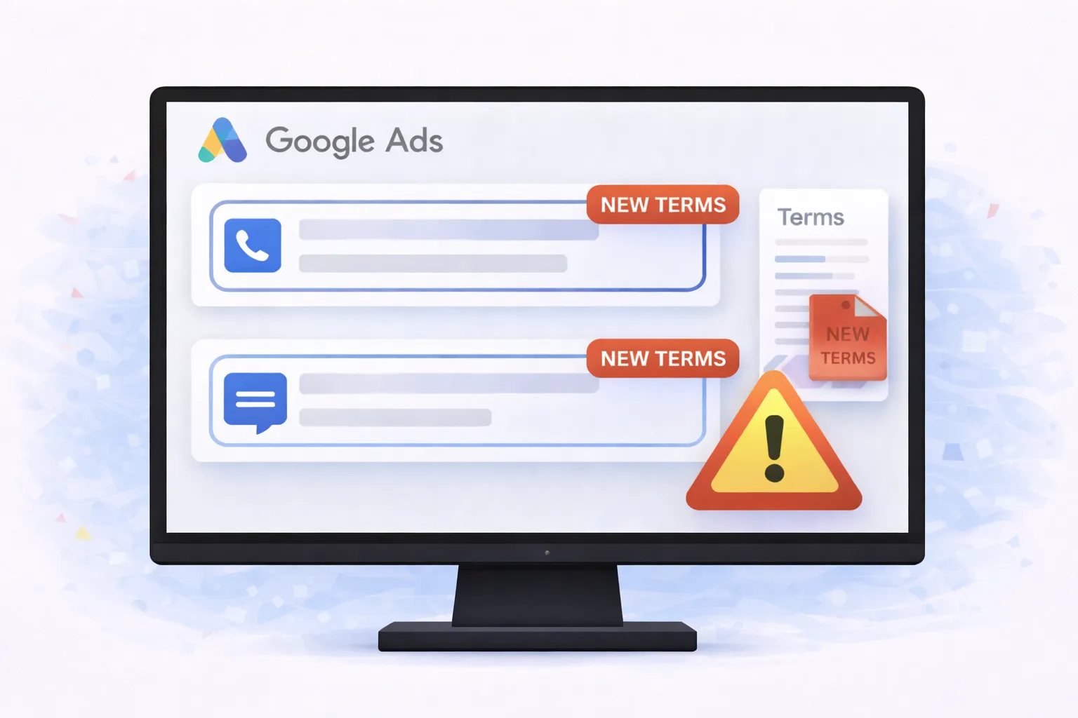 Google Ads New Call Messaging Ads Terms