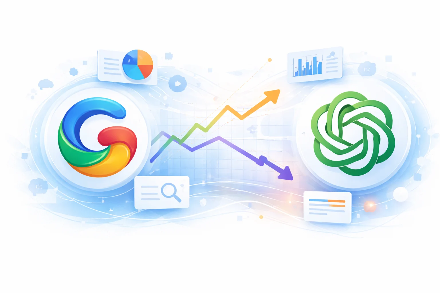 Google Gemini Gains as ChatGPT Traffic Drops