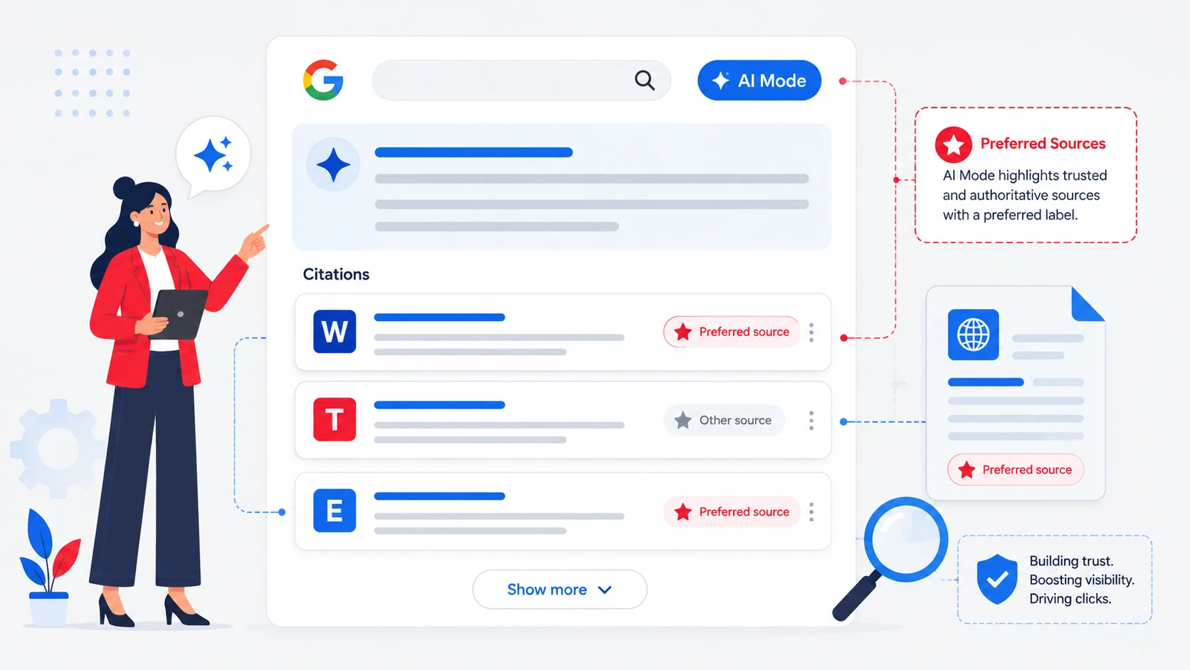 Google Preferred Sources AI Mode Citations