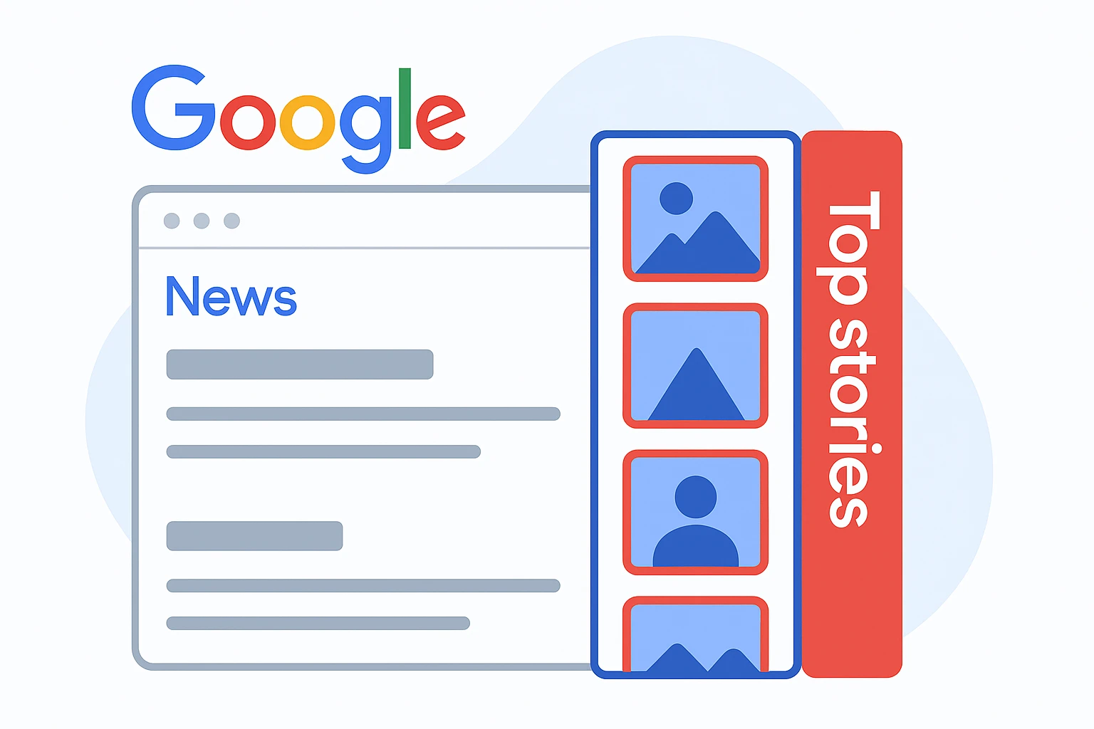 google vertical images top stories news tab