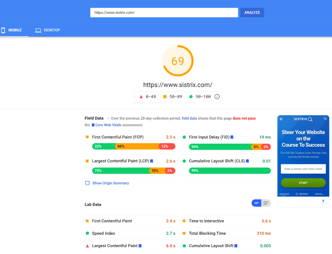 Google Page Speed Insights