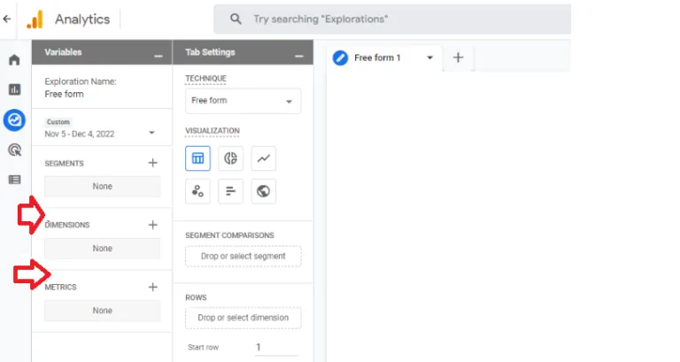 import the dimensions and metrics