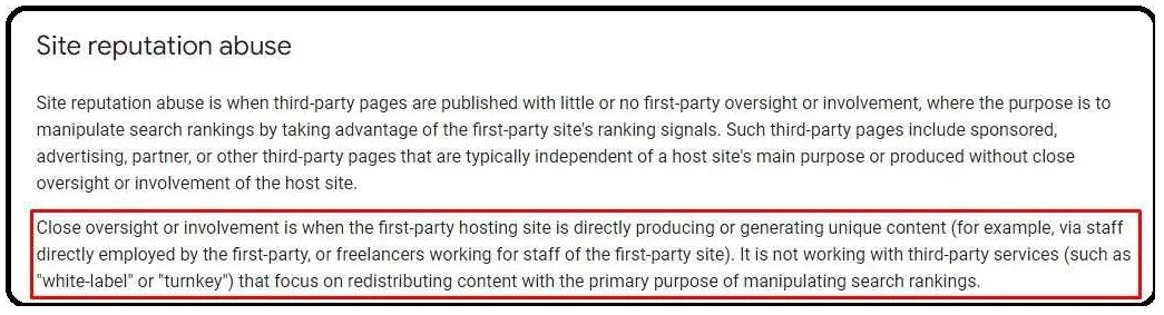 site reputation abuse