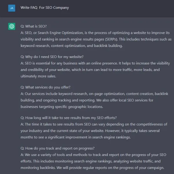 Write faq with chatgpt