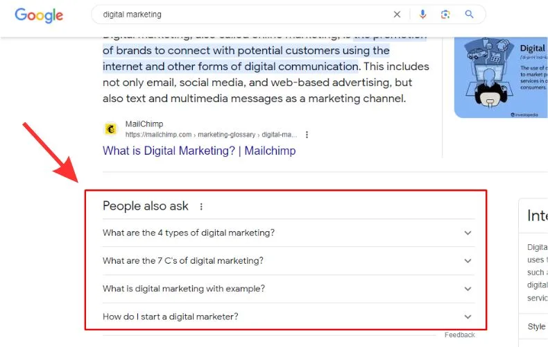 People Also Search For vs People Also Ask