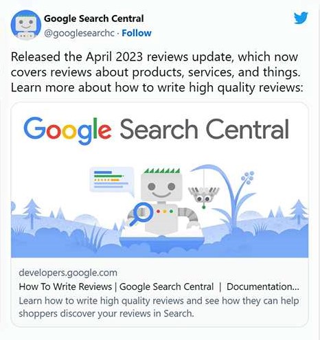 Google Reviews Update April 2023